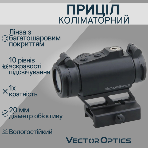 Приціл коліматорний Vector Optics Maverick-IV 1x20 Mini 3МОА SCRD-51 - зображення 1