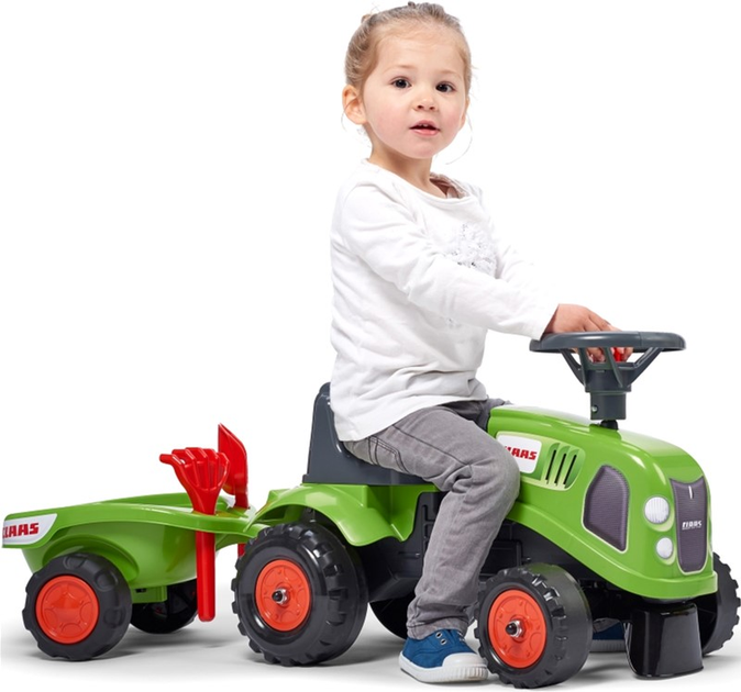 Jeździk Falk Baby Claas Traktor z przyczepą i akcesoriami Zielony (3016200021230) - obraz 4