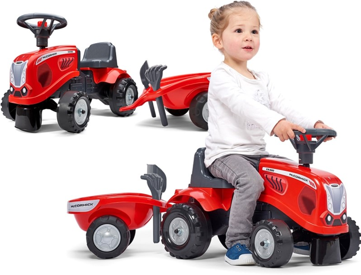Jeździk Falk Baby Mac Cormick Traktor z przyczepą i akcesoriami Czerwony (3016200022039) - obraz 5