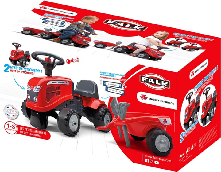 Трактор-каталка Falk Baby Massey Ferguson Tractor з причепом та аксесуарами Червоний (3016200024132) - зображення 10