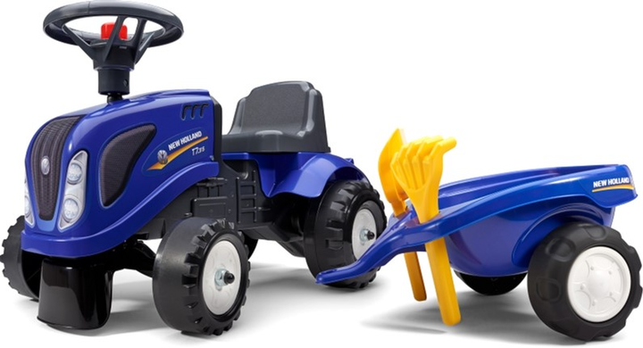 Трактор-каталка Falk Baby New Holland Tractor із причепом та аксесуарами Синій (3016200028031) - зображення 1