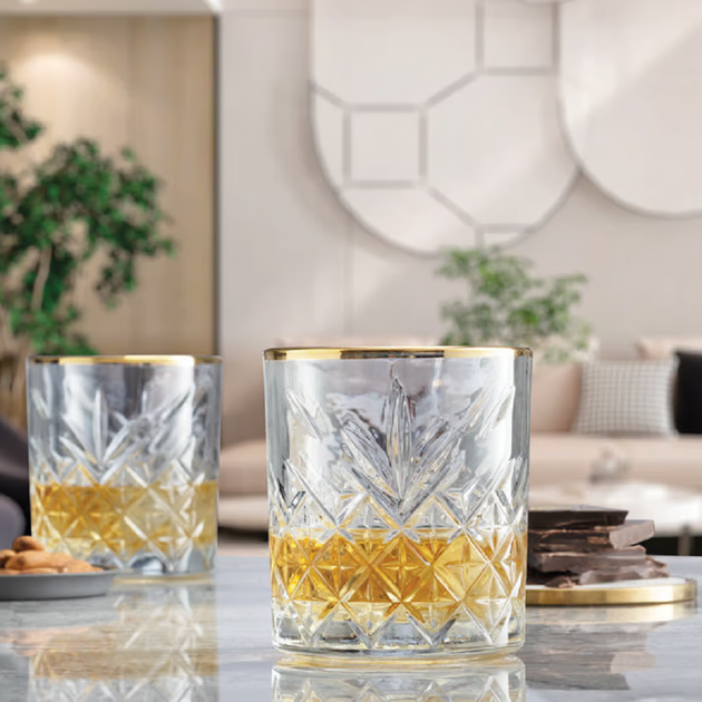 Komplet szklanek Pasabahce Timeless Gold niskich 420 ml 4 szt (8693357554122) - obraz 5