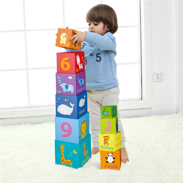 Kostki edukacyjne Classic World Magic Box Blocks Puzzle Tower 10 szt (6927049002106) - obraz 9
