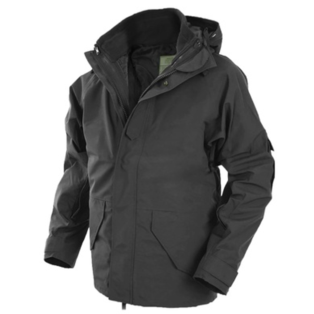 Куртка мембранная с флисовой подкладкой MIL-TEC Wet Weather Jacket Black S - изображение 1