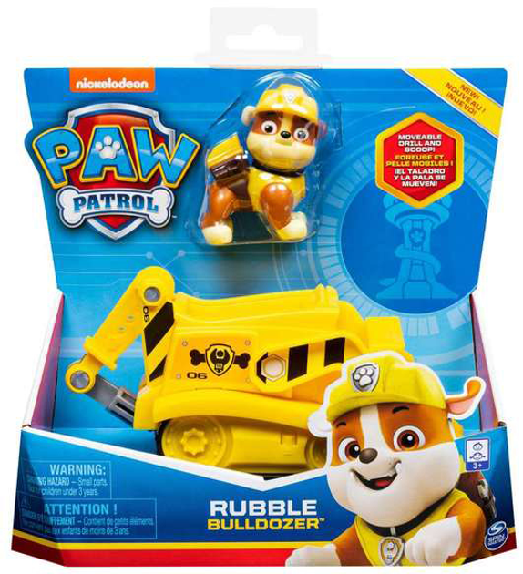 Podstawowy pojazd budowlany Spin Master Puppy Patrol Bulldozer Rubble z figurką (0778988259924) - obraz 1