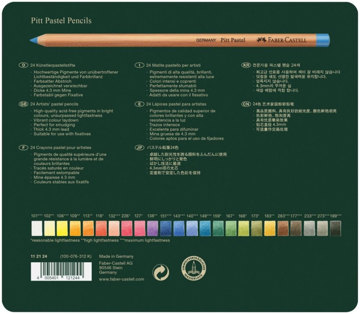 Zestaw kolorowych ołówków Faber-Castell Pitt Pastel 24 sztuki (4005401121244) - obraz 4