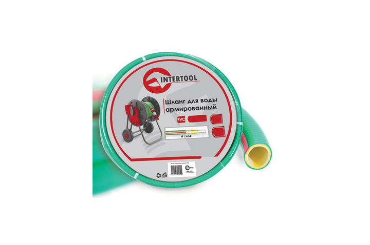 Шланг поливочный Intertool 3/4" х 50 м салатовый 4-х слойный (GE-4126) 