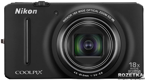 Фотоапарат Nikon Coolpix S9200 Black (VNA141E1) купити на ROZETKA