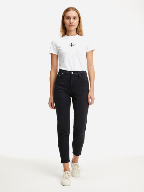 Jeansy damskie mom`s z wysokim stanem Calvin Klein Jeans J20J2216591BY NI25 Czarne (8720107891357) - obraz 3