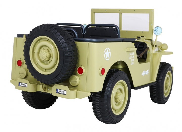 Електромобіль для дітей Ramiz Military Retro DDW-1 4 x 4 Бежевий (5903864906196) - зображення 3