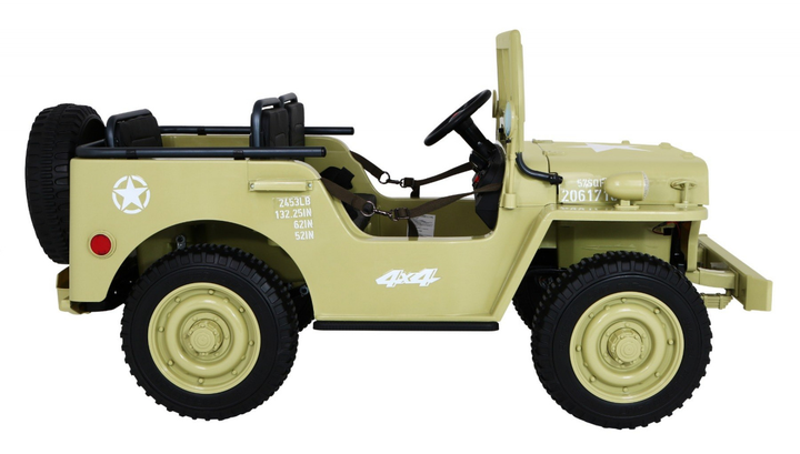 Електромобіль для дітей Ramiz Military Retro DDW-1 4 x 4 Бежевий (5903864906196) - зображення 4