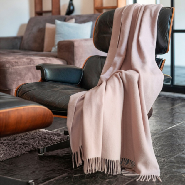 Плед Biederlack Cashmere-Plaid 490 GR, Rose-Ecru 130x170 см нежно-розовый - изображение 2