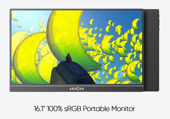 Портативный монитор ARZOPA 16,1" sRGB, 1920×1080 FHD IPS, поддержкой HDMI/Type-C/USB-C, игровой экран Eye-Care, для ноутбука/ПК/Mac/PS3/4/5/Xbox [Класс энергоэффективности A] - изображение 3