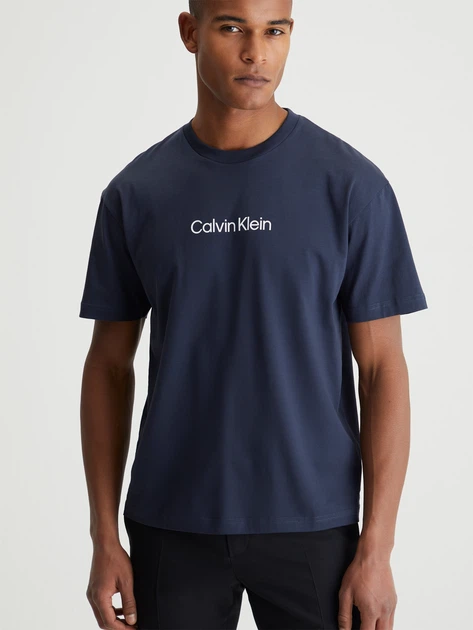 Koszulka męska bawełniana Calvin Klein K10K111346CHW L Granatowa (8720107899742) - obraz 5