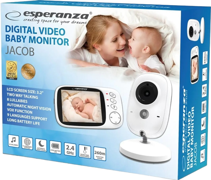 Цифровая видеоняня Esperanza EHM002 JACOB LCD 3.2" (5901299955192) - изображение 2