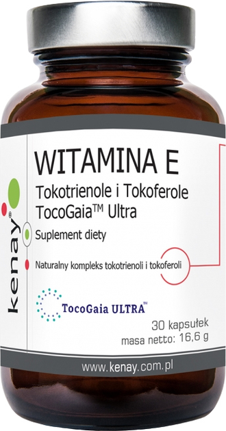 Харчова добавка Kenay Вітамін Е Токотрієноли та Токофероли TocoGaia Ultra 30 капсул (5900672154856) - зображення 1