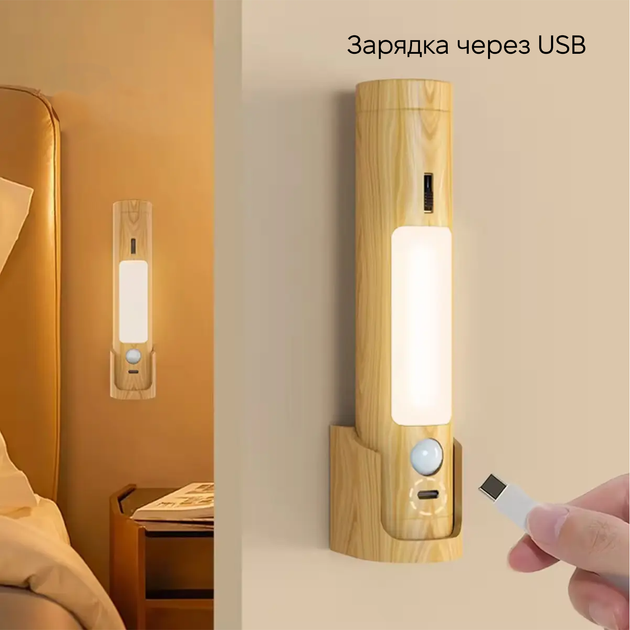 Светильник ночник INSPIRE FN-9 4W 4000К 5V USB с аккумулятором и датчиком движения - изображение 5