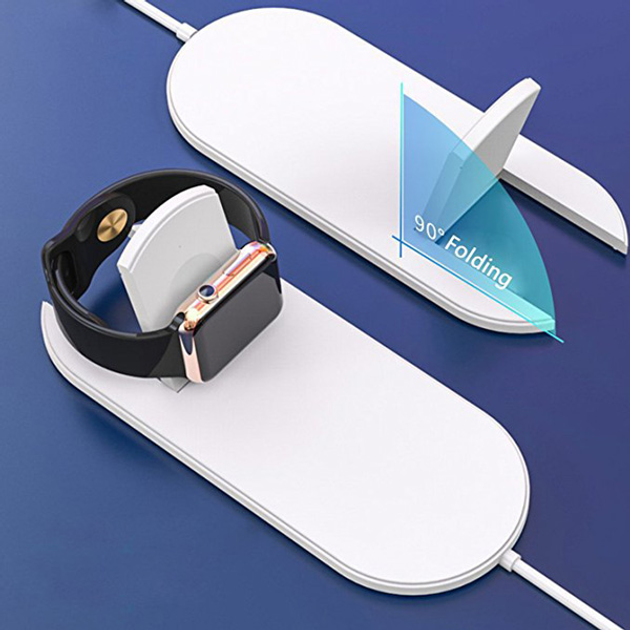 Ładowarka bezprzewodowa All New 2w1 dla Apple iPhone i Watch 10W Biała (8590274649101) - obraz 9