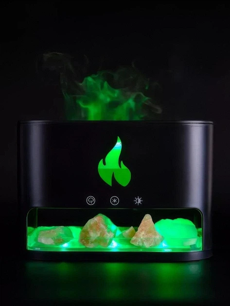 Зволожувач повітря - нічник сольовий Docsal Flame 3в1 Aroma Diffuser (VS7006822) - изображение 4