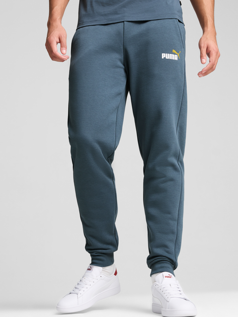 Spodnie sportowe męskie Puma ESS+ 2 Col Logo Pants FL 58676726 L Granatowe (4067981390519) - obraz 1