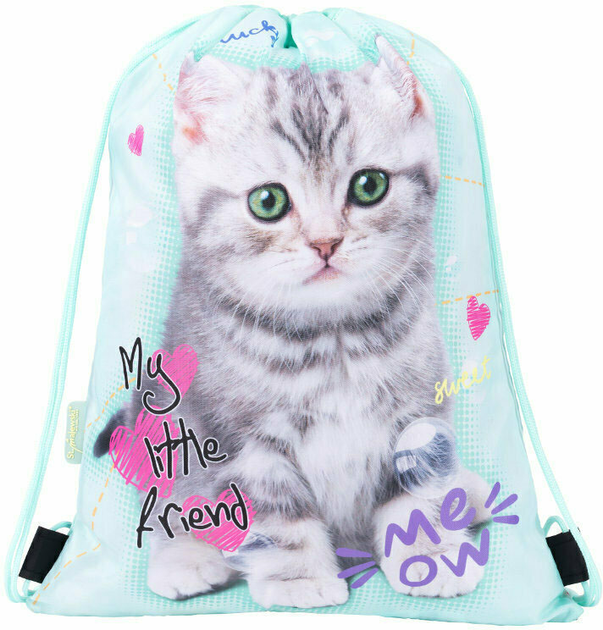 Worek na obuwie St.Majewski My Little Friend Mint Kitty (5903235668777) - obraz 1