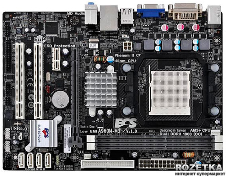 Материнская плата Elitegroup A960M-M3 (sAM3+, AMD 760G, PCI-Ex16 ...