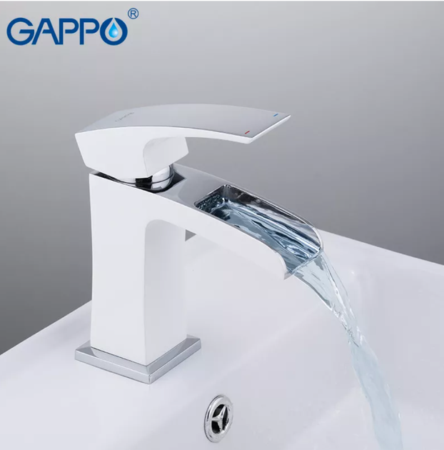 Смеситель для умывальника GAPPO G1007-30, белый/хром - изображение 2