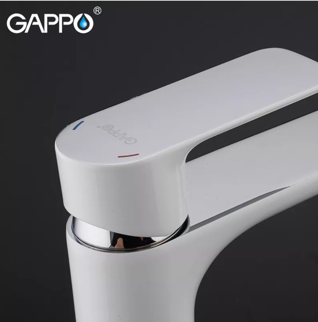 Смеситель для умывальника GAPPO G1048-2, белый/хром - изображение 3