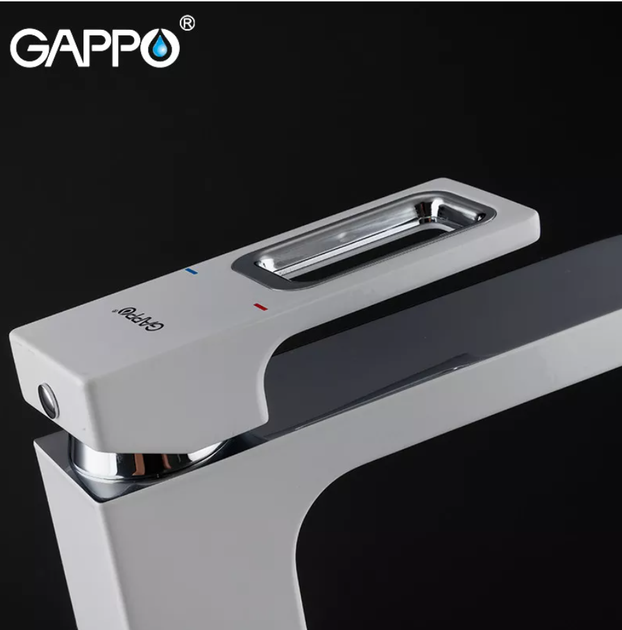 Смеситель для умывальника GAPPO G1017-8, белый/хром - изображение 8