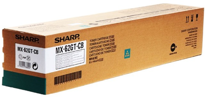 Toner Sharp MX62GTCB Cyan - obraz 1