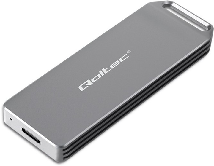 Kieszeń zewnętrzna Qoltec Mini M.2 SSD NVMe PCIe USB 3.1 2TB Grey (5901878522661) - obraz 2