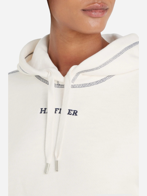 Bluza damska z kapturem kangurka Tommy Hilfiger WW0WW42424-DW5 M Biała (8720636763538) - obraz 3
