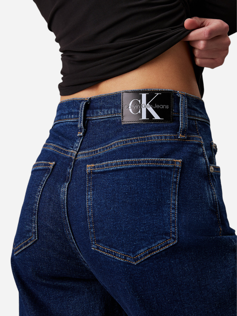 Jeansy rurki damskie z wysokim stanem Calvin Klein Jeans J20J223890-1BJ 31-32 Granatowe (8720639092482) - obraz 4