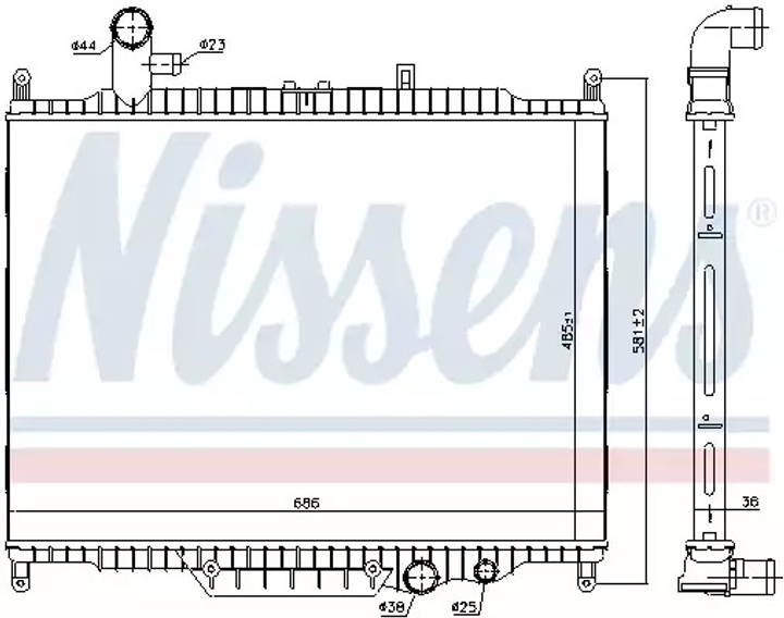 Радіатор охолодження двигуна LAND ROVER, NISSENS (64332) - зображення 1