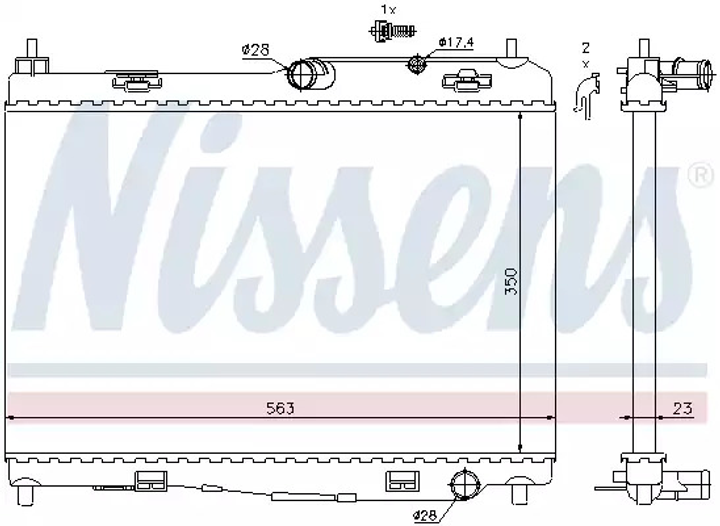 Радиатор охлаждения двигателя FORD B-MAX, NISSENS (69235) - изображение 1