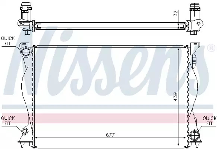 Радиатор охлаждения двигателя AUDI A6, NISSENS (60234A) - изображение 1