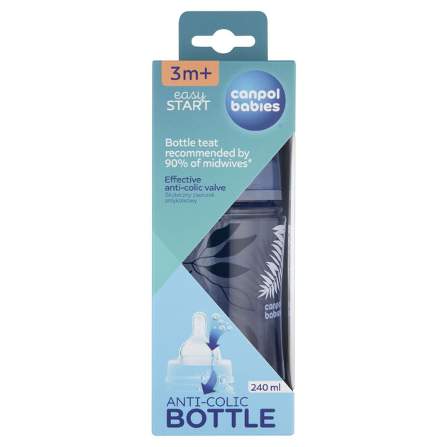 Canpol babies Пляшка антиколікова з широким отвором 240 мл Easystart GOLD - блакитна 35/240_blu 5901691886285 - Фото 3 Canpol babies Пляшка антиколікова з широким отвором 240 мл Easystart GOLD - блакитна 35/240_blu 5901691886285 - зображення 3