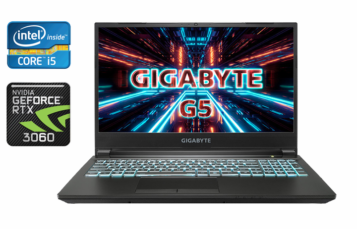 Ігровий ноутбук Gigabyte G5 KD / 15.6" (1920x1080) IPS / Intel Core i5-11400H (6 (12) ядер по 2.7 - 4.5 GHz) / 16 GB DDR4 / 512 GB SSD / nVidia GeForce RTX 3060, 6 GB GDDR6, 192-bit / WebCam / Windows 10 - Фото 1 Ігровий ноутбук Gigabyte G5 KD / 15.6" (1920x1080) IPS / Intel Core i5-11400H (6 (12) ядер по 2.7 - 4.5 GHz) / 16 GB DDR4 / 512 GB SSD / nVidia GeForce RTX 3060, 6 GB GDDR6, 192-bit / WebCam / Windows 10 - зображення 1