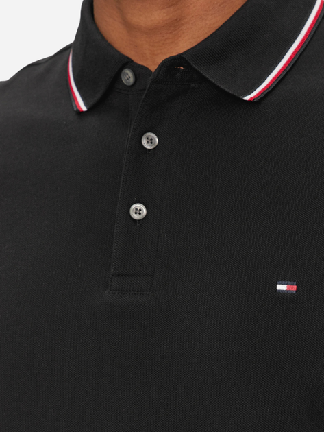 Koszulka polo męska Tommy Hilfiger MW0MW30750-BDS L Czarna (8720642928532) - obraz 3