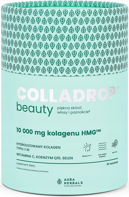 Дієтична добавка Aura Herbals Colladrop Beauty Колаген HMG 10000 мг Мохіто 30 саше (5902479614571) - зображення 2