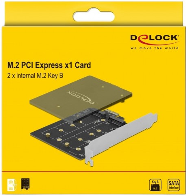 Плата-адаптер Delock PCI Express x1 - 2 x M.2 Key B (90432) - зображення 4