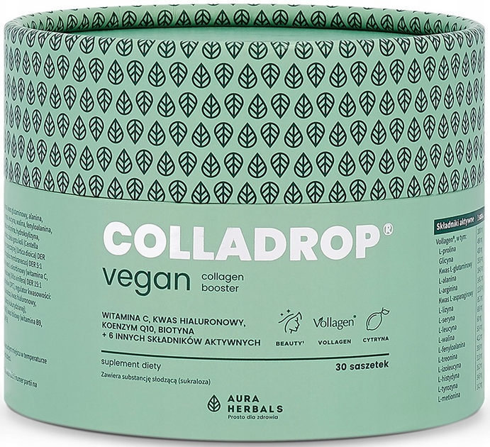 Suplement diety Aura Herbals Colladrop Vegan Kolagen booster Vollagen 2000 30 saszetek (5902479614410) - obraz 3