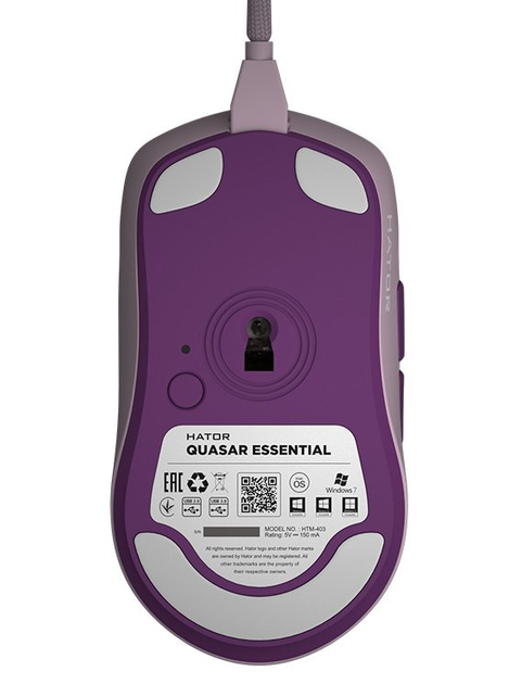 Мышь Hator Quasar Essential USB Lilac (HTM-403) - изображение 6