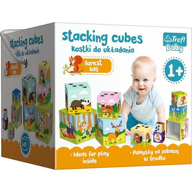 Розвиваючі кубики Trefl Baby Cubes In the forest Little Planet (5900511606645) - зображення 1