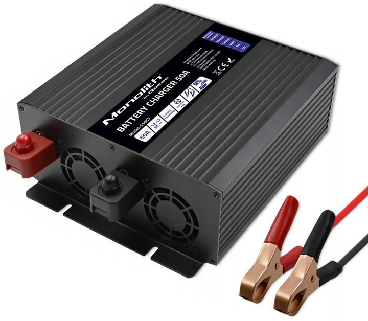 Зарядний пристрій Qoltec Smart Monolith charger for LiFePO4 AGM GEL SLA 50A 12V (5901878519579) - зображення 4