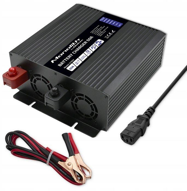 Зарядний пристрій Qoltec Smart Monolith charger for LiFePO4 AGM GEL SLA 50A 12V (5901878519579) - зображення 5