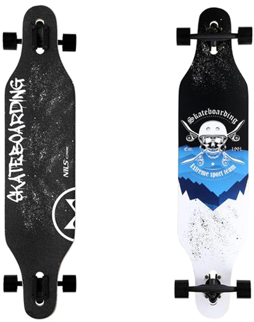 Longboard Nils Extreme Skull Wood Skate (5907695556872) - obraz 7