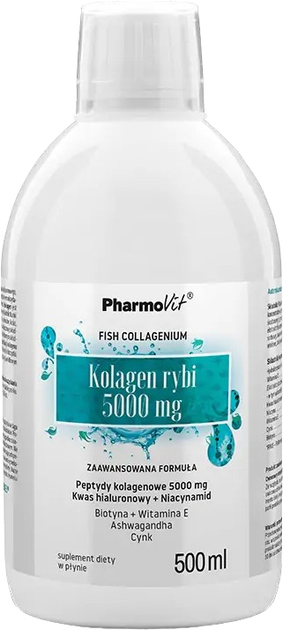 Харчова добавка Pharmovit Риб'ячий колаген 5000 мг 500 мл (5904703901587) - зображення 1