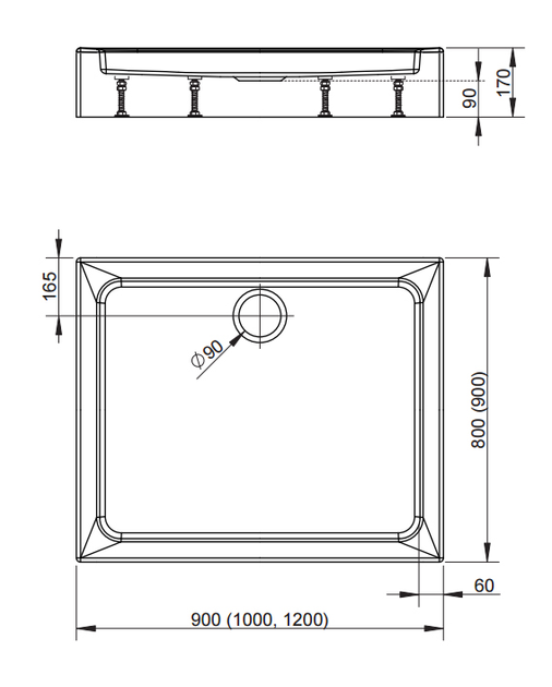 Душовий піддон RADAWAY LAROS D SLD8917-01 - зображення 3
