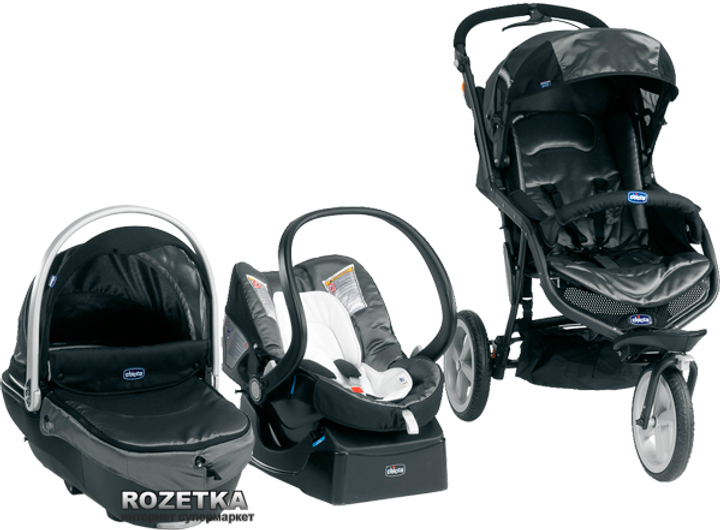 Коляска Chicco Trio S3 Black 3 в 1 черная (79501.68) – фото, отзывы ...